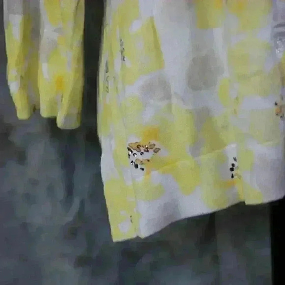 Charter Club Yellow sequins button down sweater w/pattern size XL - Picture 4 of 8